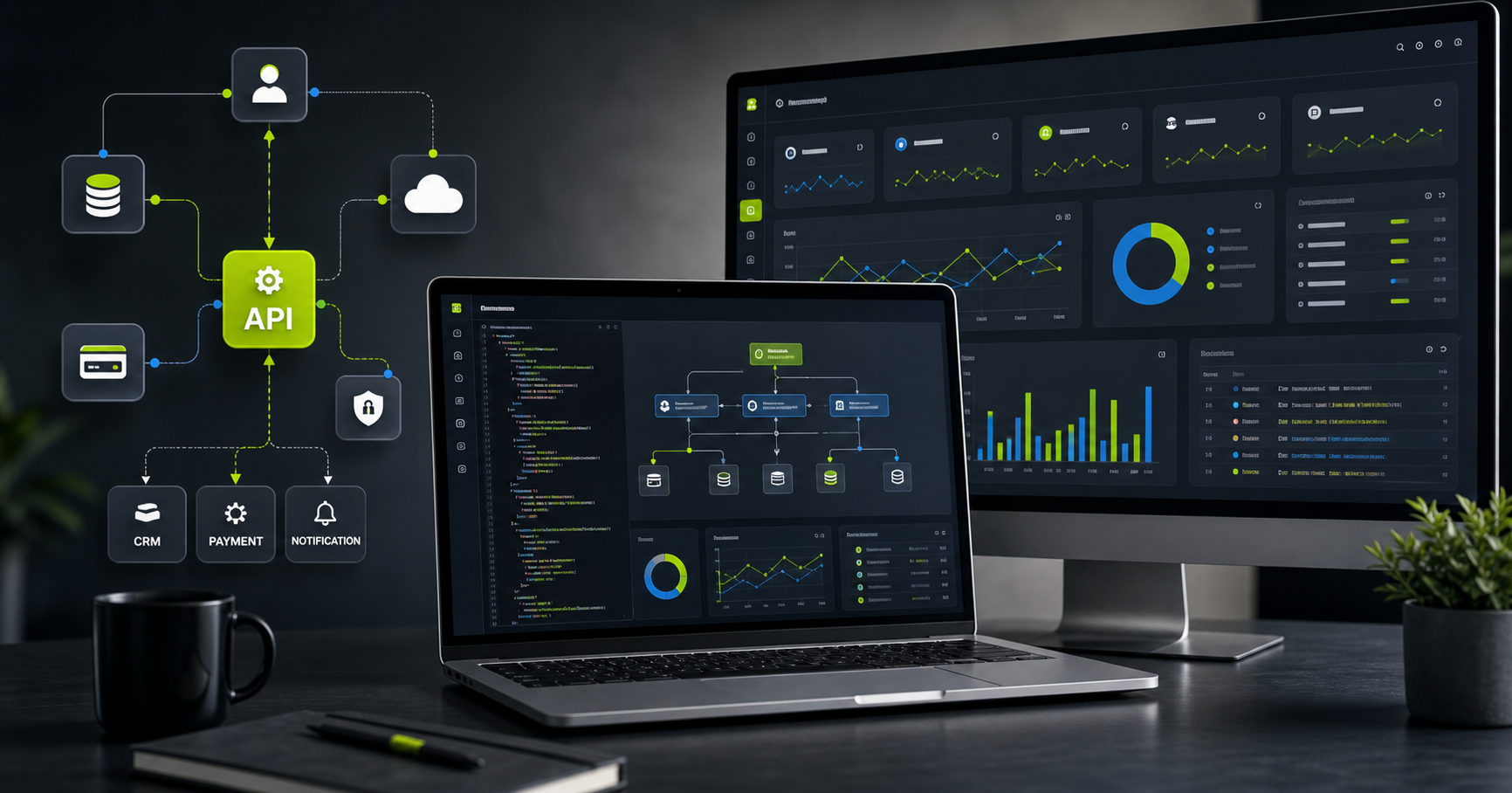 API integration and backend architecture dashboard