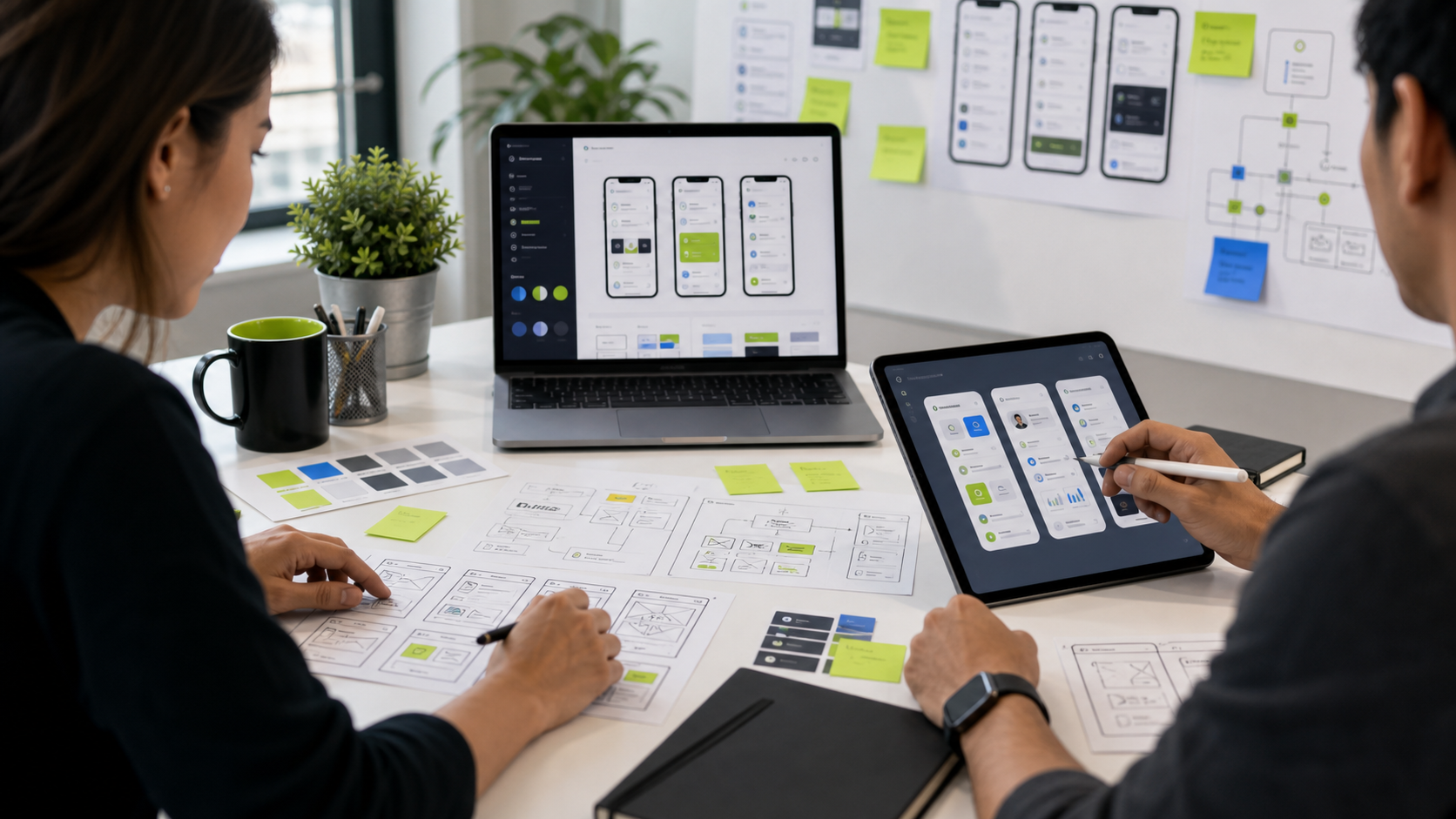 UI UX product strategy wireframes and design system screens